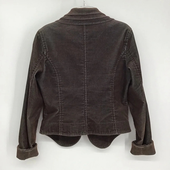 Sao Paulo Women’s Corduroy Zip Moto Style Jacket Blazer Brown/Teal Size 6 - Picture 2 of 6